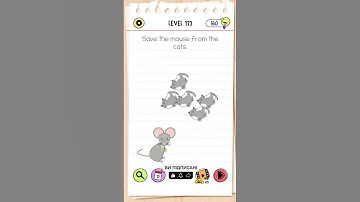 Brain Test All Star IQ Boost Level 173 Save the mouse from the cats #braintestallstar