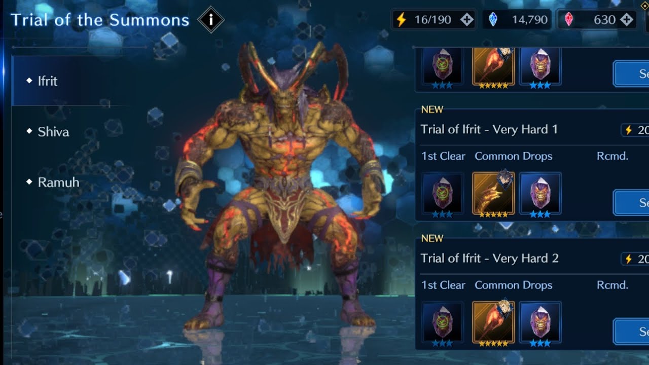 FF7 Ever Crisis.  Ifrit Very Hard Clear.  Manageable at 110-115k power.