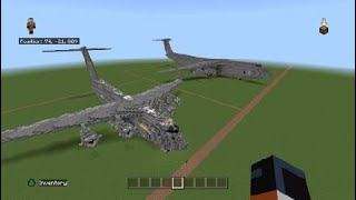 C-17 Globemaster and C-5 Galaxy in Minecraft in 2:1 scale