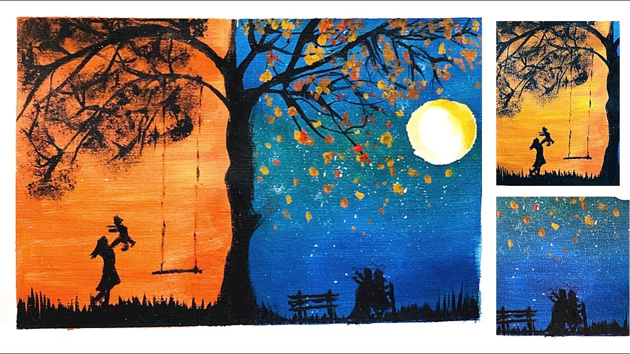 Painting of a mother and daughter Acrylic painting on Canvas YouTube