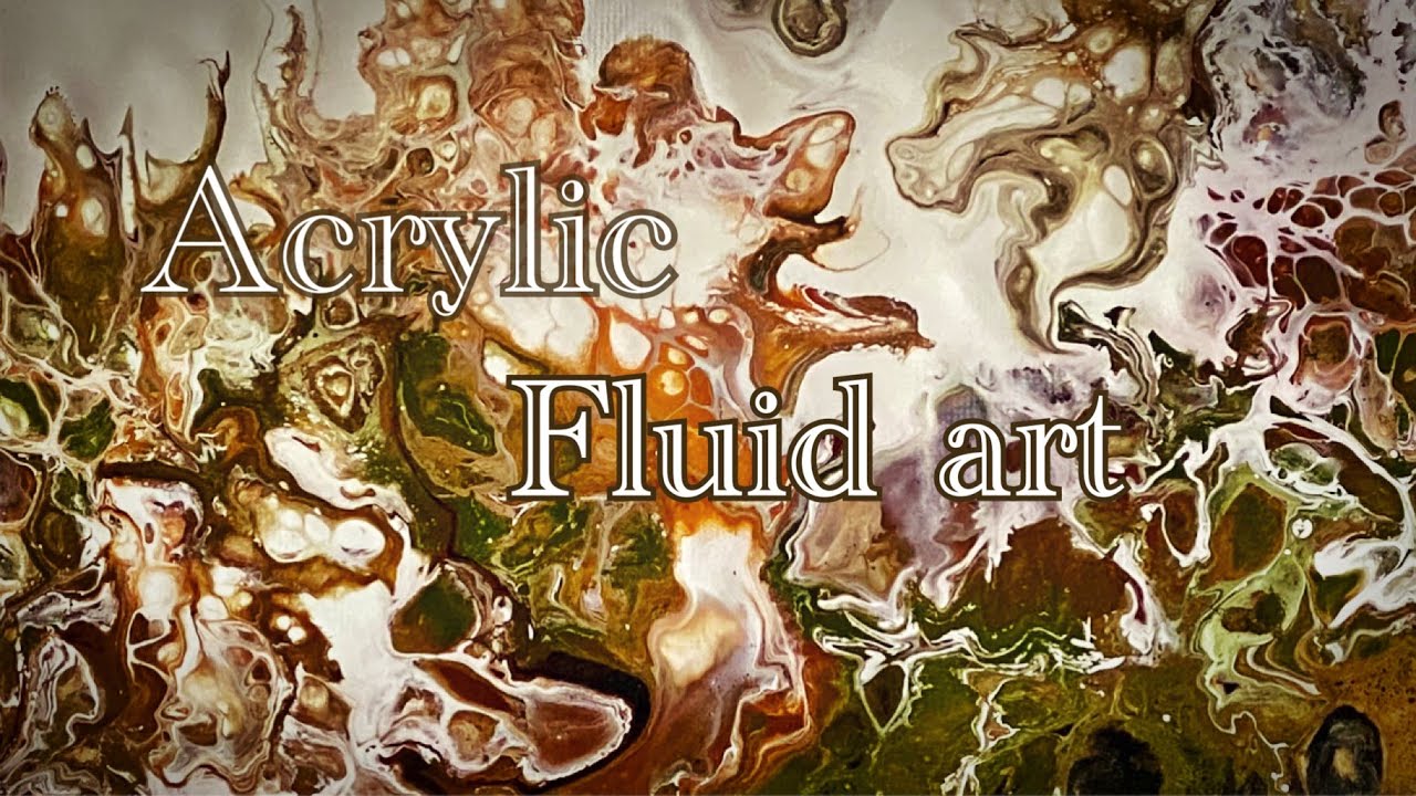 I made fluid art with fall color acrylic paints. (*^^*) - YouTube