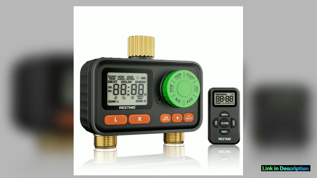 RF Remote Controlled Sprinkler Timer with Brass Inlet Outlet Water Timer for Garden Hose Drip