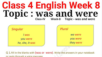 Class 4 English Week 8 Topic was and were @KNOWLEDGEKINGDOMsolution  Worksheet Solution | was and were