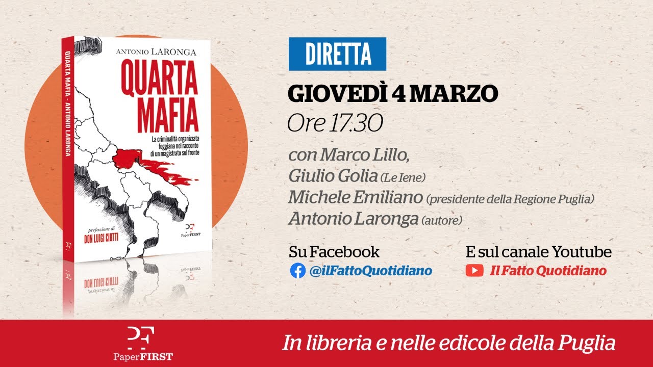 Quarta mafia, il libro di Antonio Laronga che racconta la mafia foggiana.