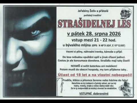 Strašidelnej Les v pátek 28. srpna 2026 Želiv okres Pelhřimov kraj Vysočina