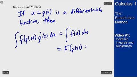 The Substitution Method - Video 1 - Indefinite Integrals and Substitution