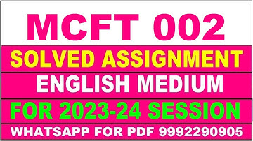 mcft 002 solved assignment 2023-24 | mcft 2 solved assignment in english 2024 | mcft 2 2024