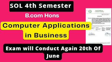 Important Video 4th Semester B.com Hons | Computer Applications in Business Exam Will Conduct Again