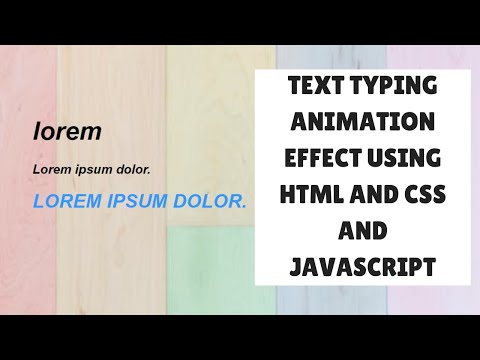 text typing animation effect using Html and CSS and JavaScript