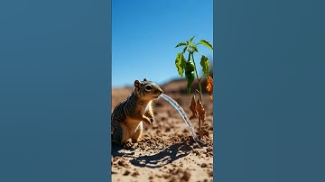 Squirrel watered the red chilli plant and saved it from drying up 😭 #ai​ #tree​ #save​ #watering​