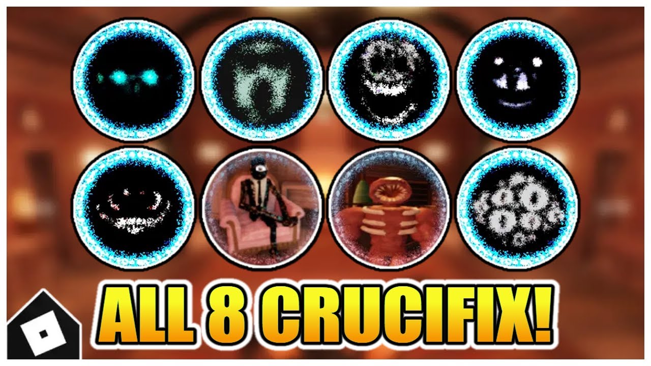 DOORS: All CRUCIFIX uses + All New Monsters Jumpscares - Hotel Update  Roblox 