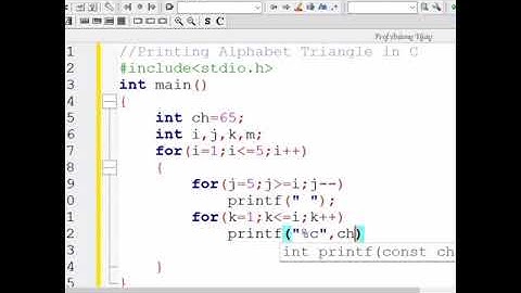 Printing Alphabet Triangle in C Programming | Prof.Antony Vijay #shorts
