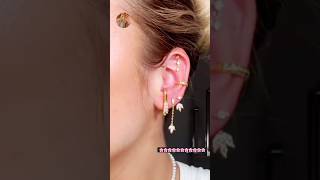 Trendy Gold Ear Styling 2026#jewelry#earrings#goldrate#goldprice#piercing#usa#earrings #studs#dubai