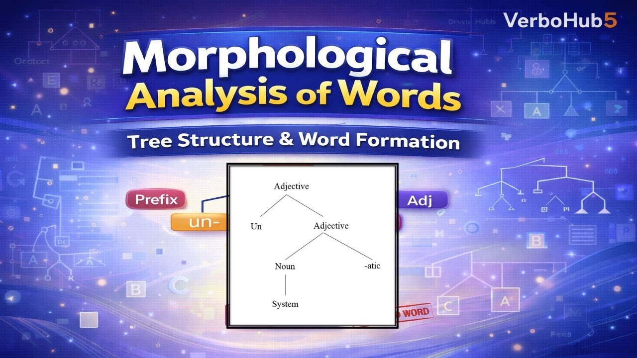 Morphological Analysis of Words | Hierarchical Structure| Tree Diagrams | Word Formation| VerboHub5