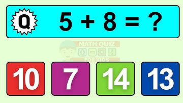 20 Math Quiz for Kids | One Digit Addition Quiz