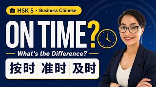 Differences:【及时 vs 按时 vs 准时】Just in Time vs Exactly on Schedule! | HSK 5 Vocabulary | 0373