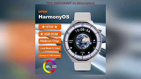 A must-have product! HT30 OPEN-HarmonyOS Smart Watch AMOLED 2GB ROM Men Sport Watches Local Video