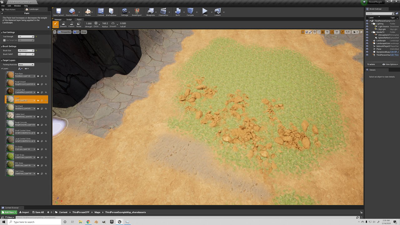 Rose Terrain Painting UE4 - YouTube