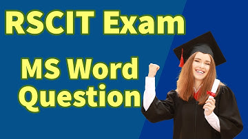 RSCIT Exam Live Class 2022 MS Word Important Question Answer For 30 January