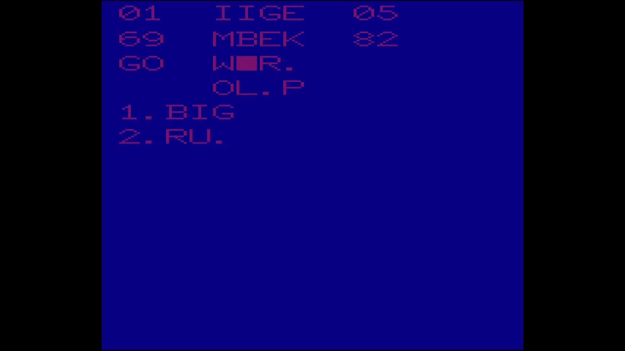 Boggle 2600 Boggle (prototype) - (1978) - Atari 2600 - gameplay - YouTube