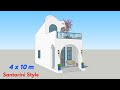 Tiny loft big style building my dream 4x10m house with santorini flair