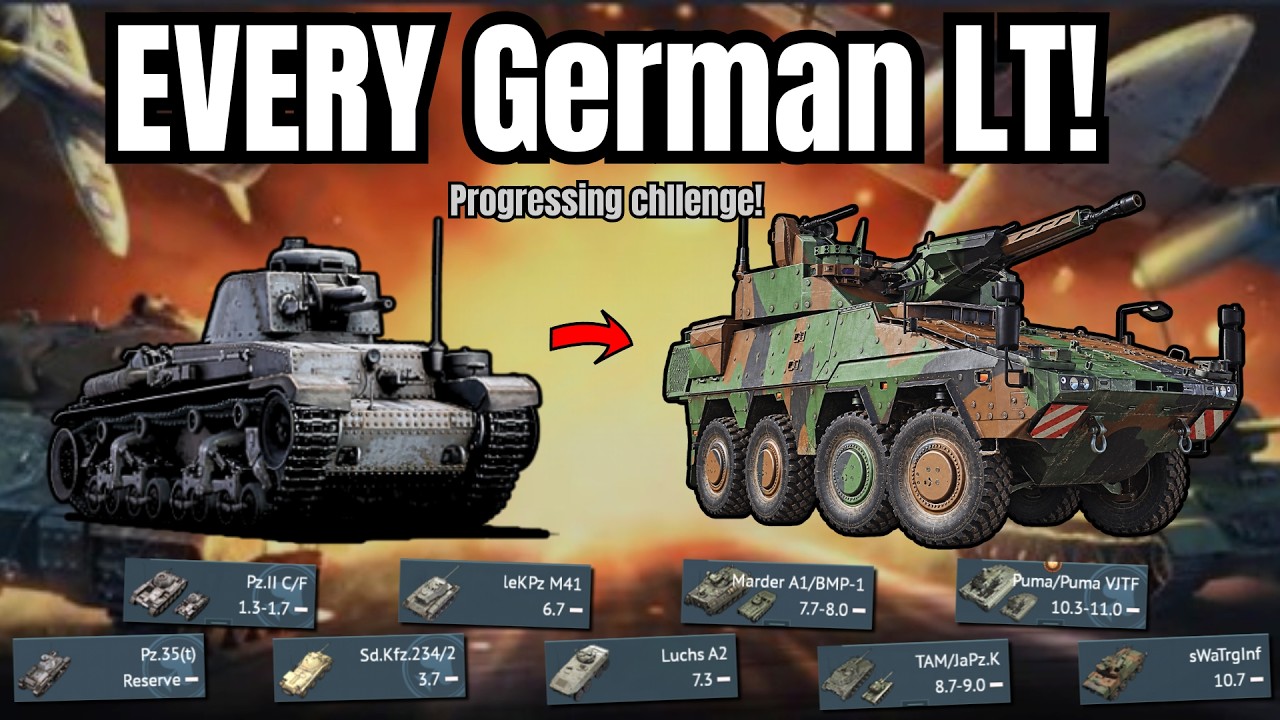 EVERY German LT!🔥(+22 vehicles) | + challenge that is PROGRESSING!💀| WEIRDEST Tech Tree in WT...