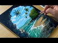 Painting A Tropical Beach View From A Cave Easy Acrylic Tutorial Painting A Tropical Beach View From A Cave Easy Acrylic Tutorial