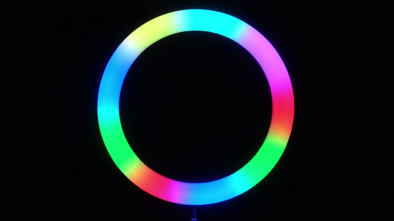 TELA PRETA ANEL DE LUZ DINÂMICA DO ARCO-ÍRIS Full HD, 2D, 3D, 4D.