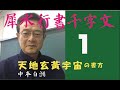 犀水行書千字文　天地玄黄の書き方　中本白洲解説。