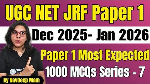 UGC NET Dec 2025 Paper 1 | UGC NET Paper 1 Syllabus 1000 MCQs Series | UGC NET Paper 1 PYQs NET JRF