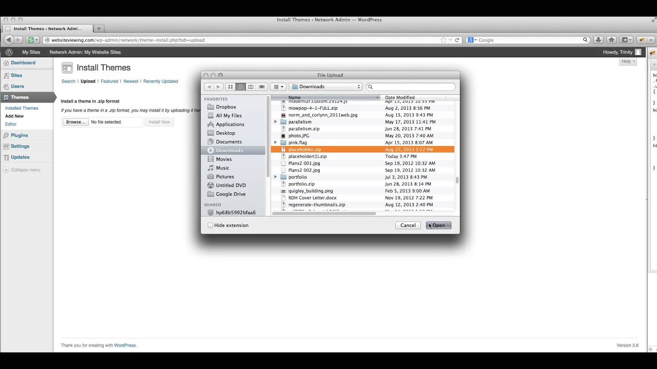 How to Install Theme in Wordpress Multisite - YouTube