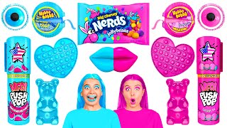 Desafío de Comida Rosa vs Azul por BaRaFun Challenge