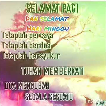 Selamat pagi dan selamat hari minggu