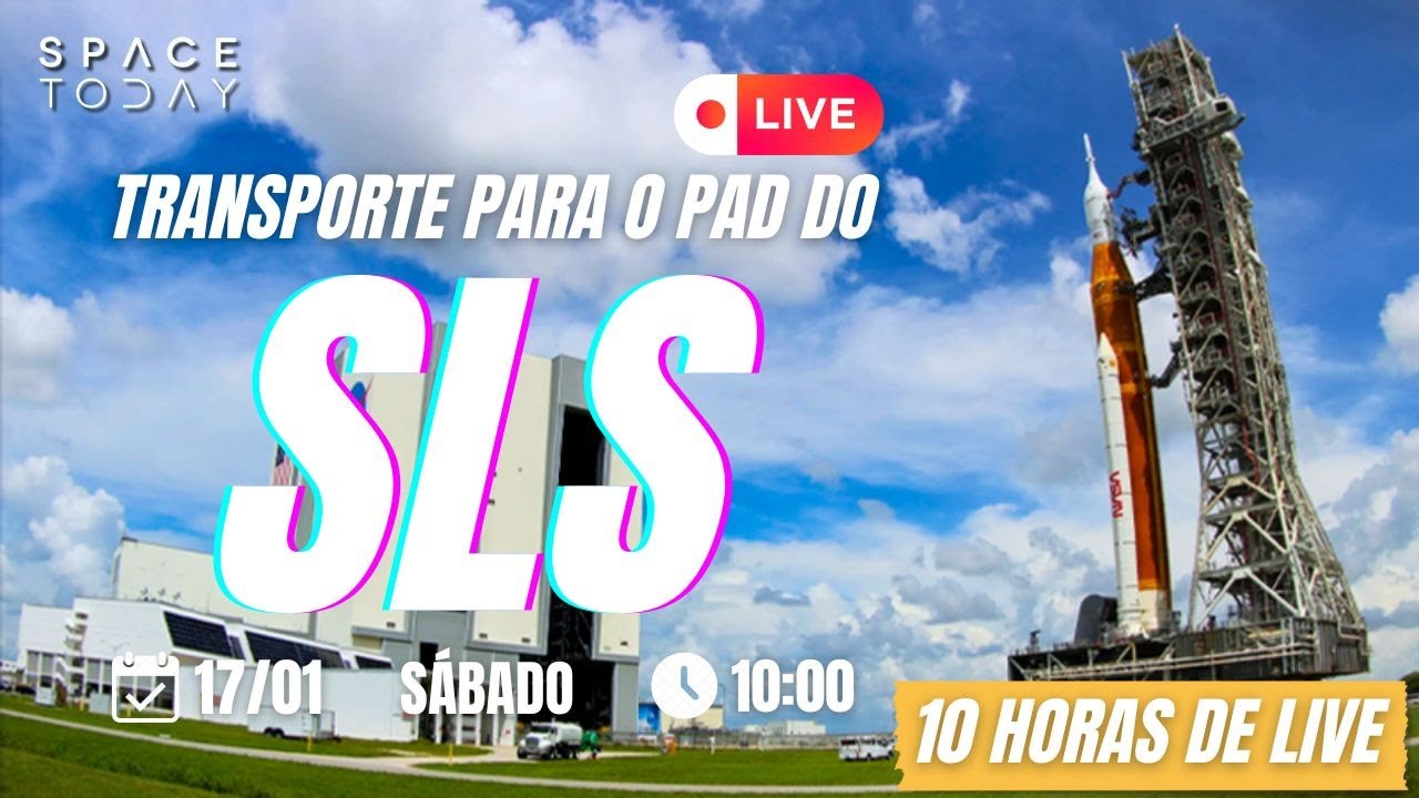 12 HORAS ACOMPANHANDO A MOVIMENTAÇÃO DO FOGUETE LUNAR SLS
