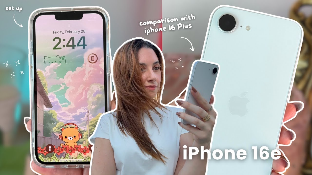 iPhone 16e (white) 🤍✨ aesthetic unboxing, iPhone 16 Plus comparison & accessories, cheapest iPhone