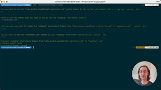 Command for changing an environment domain