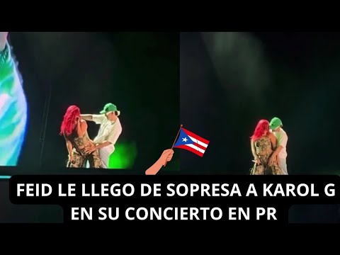 Feid Llegó de sorpresa al concierto de karol G en PR: Karol G Cantando Friki Junto A Feid.