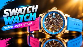 🔥 Swatch Watch ⌚ Colorful Pink & Blue Design | Luxury Style & Unique Look 💙💗