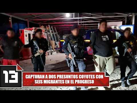 Two alleged human smugglers captured with six migrants in El Progreso