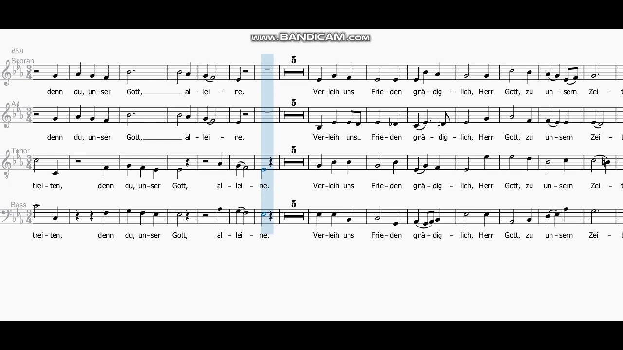 Verleih uns Frieden Mendelssohn   Bass