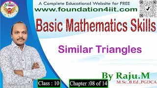 Similar Triangles || Basic Mathematics Skills || Class 10 @ Ch: 08 of 14