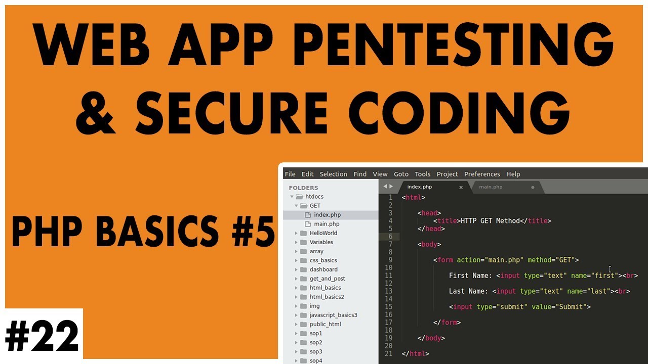 Web Application Penetration Testing and Secure Coding # 22 - PHP Basics ...