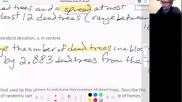 AP Stats 2020 Mock Exam #1 FRQ 1: Dead Trees