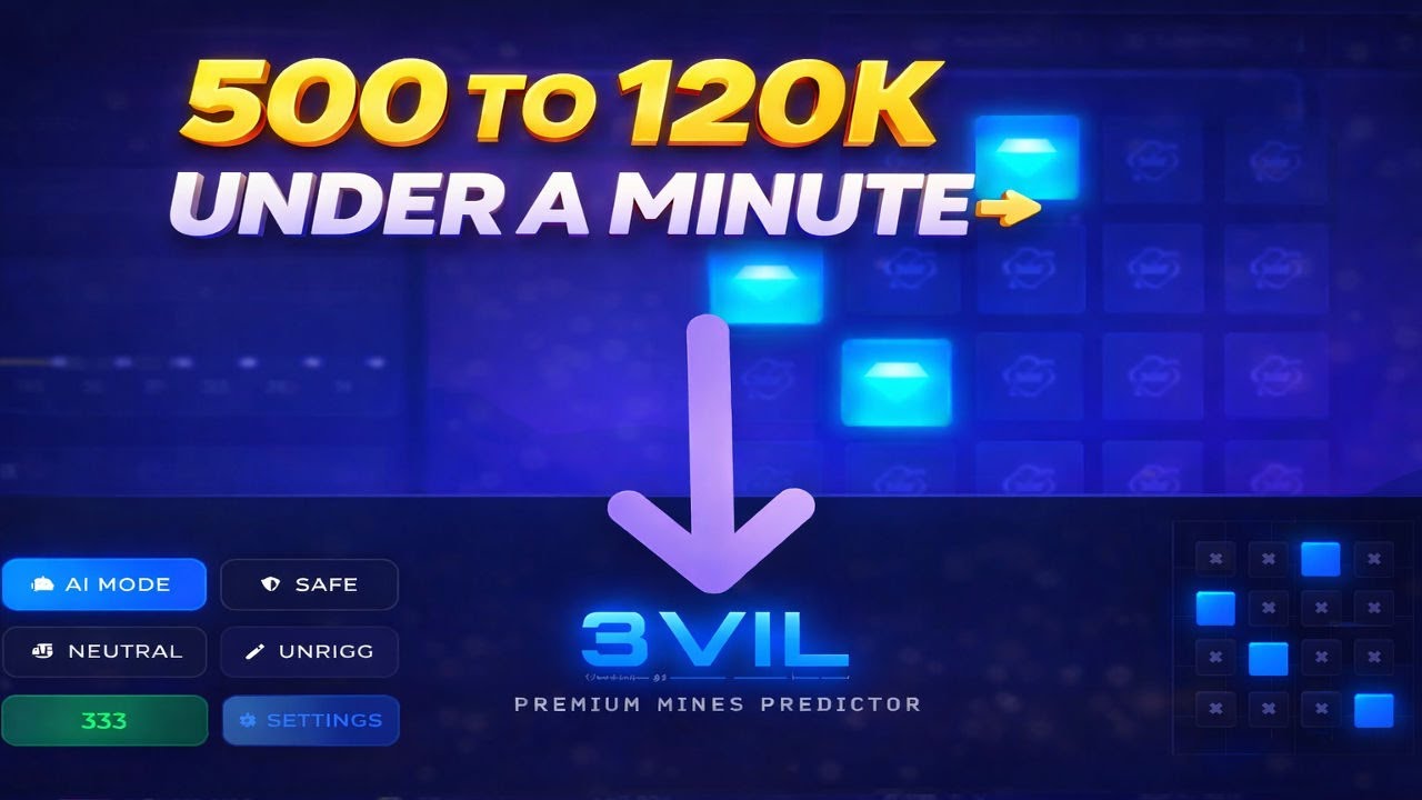 3VIL Mines Predictor – 500 to 120K UNDER 1 MINUTE! (Bloxgame Strategy Tutorial)