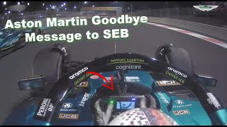 Sebastian Vettel says goodbye, and THANKS, to Aston Martin after his last race!