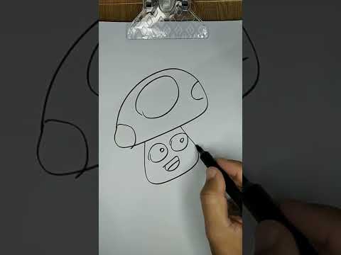 Desenhei um Cogumelo 🍄 Latindo em 16 segundos! #shorts #cogumelos #famíliafalcote