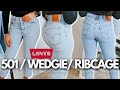 LEVI'S JEANS REVIEW & TRY ON | 501, Ribcage & Wedgie!