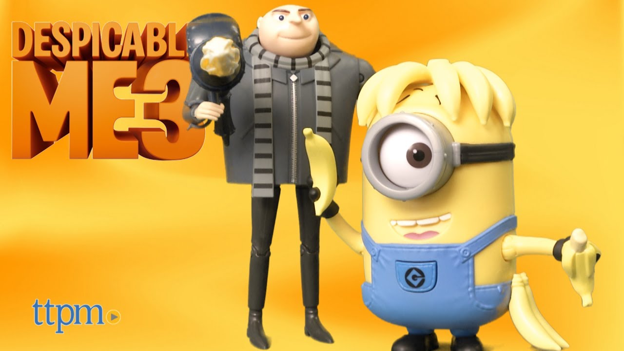 Despicable Me 3 Gru With Freeze Ray Banana Crazy Carl From Thinkway Toys Youtube