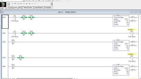 PLC - RSLOGIX 500 :- lamp on off by  3  timer  + 1  counter (DONE BIT) #plc#rslogix#ladderlogic