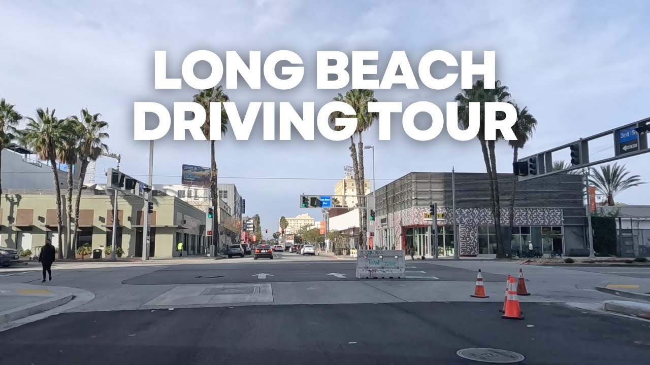 [5K] Long Beach Driving Tour Downtown, Alamitos Beach, Eastside Los